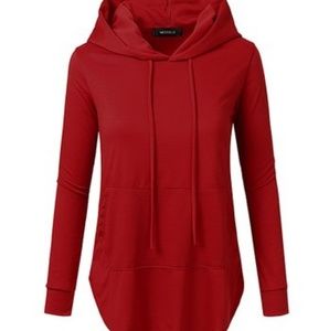 Red Hooded Fitted Sweater